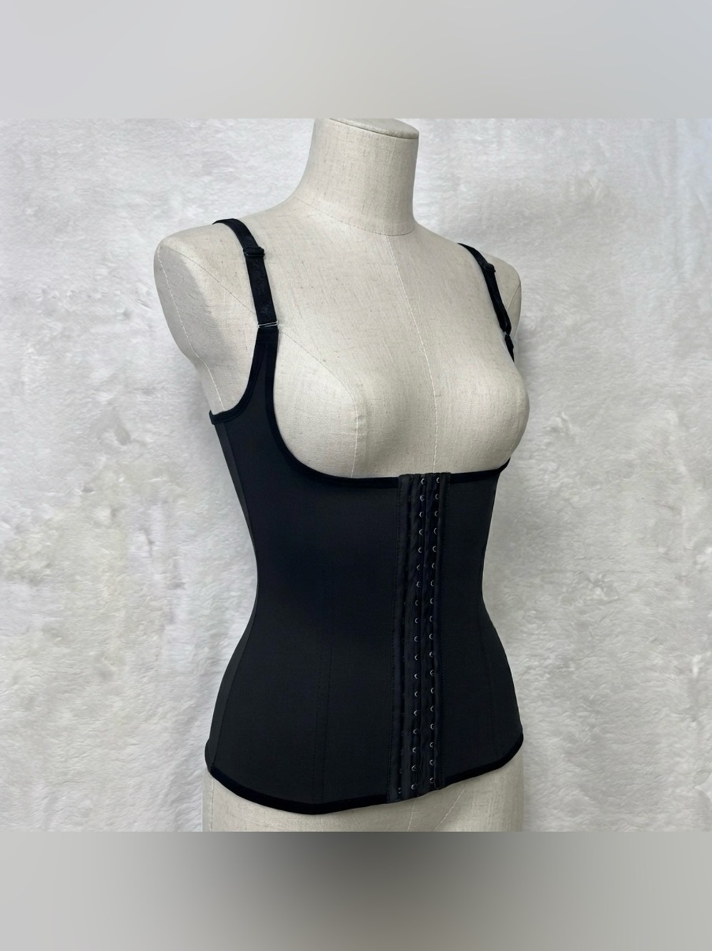 Black Under Bust Shapewear Corset Hook Eye Closure Size Small Compression